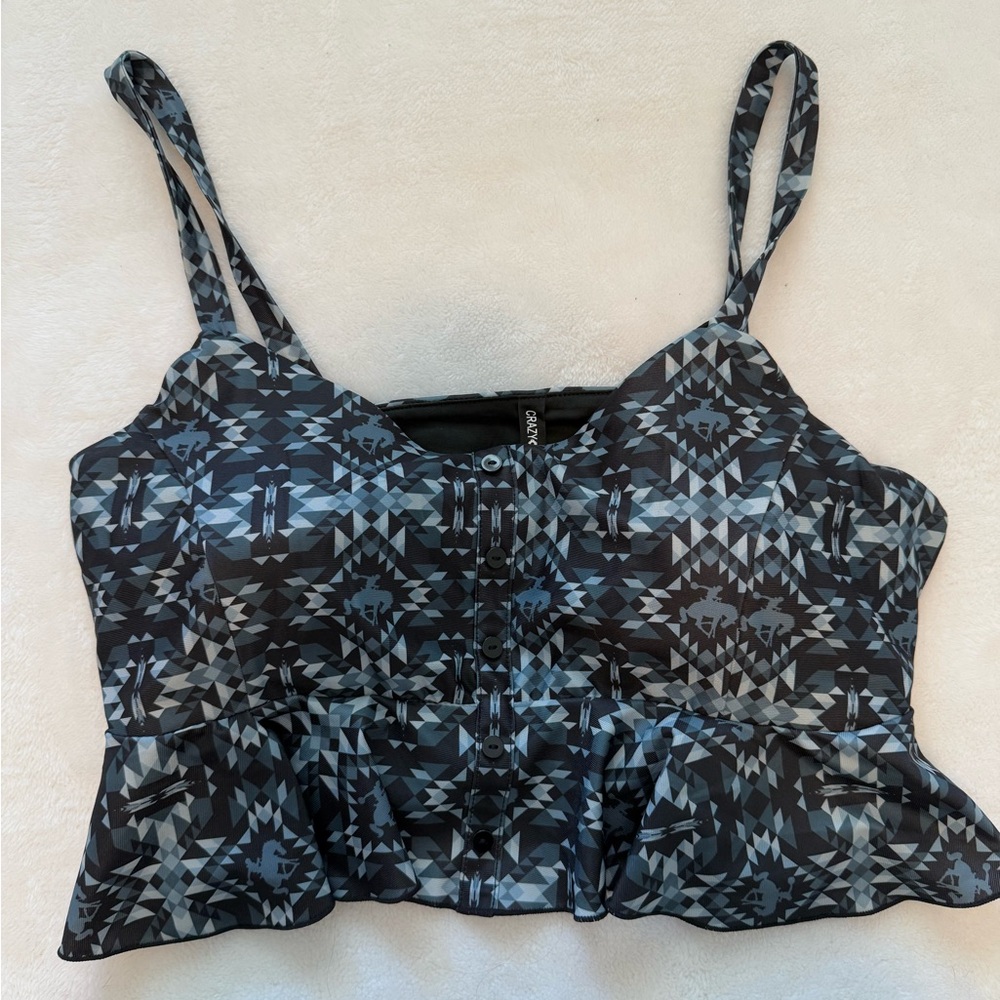 Western Aztec Bucking Horse Swim Top